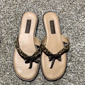 Brighton leopard print flip flop size 7